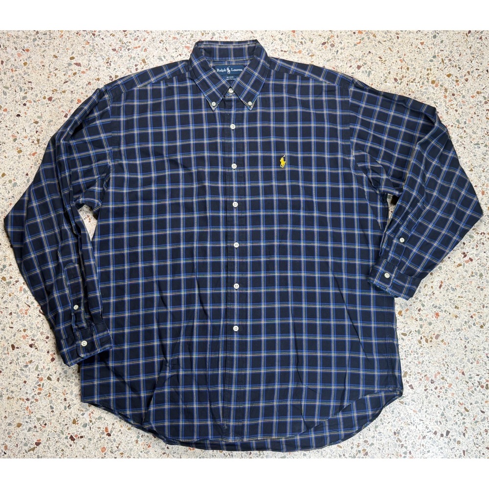 Ralph Lauren Blake Vtg Men's Button Down Long Sleeve Shirt Size Large